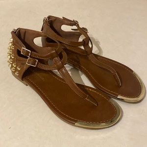 Gold studded sandals